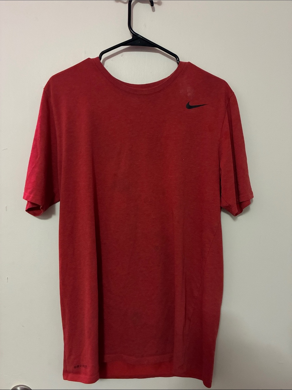 Nike Red Short-Sleeve Performance Tee with Black Swoosh